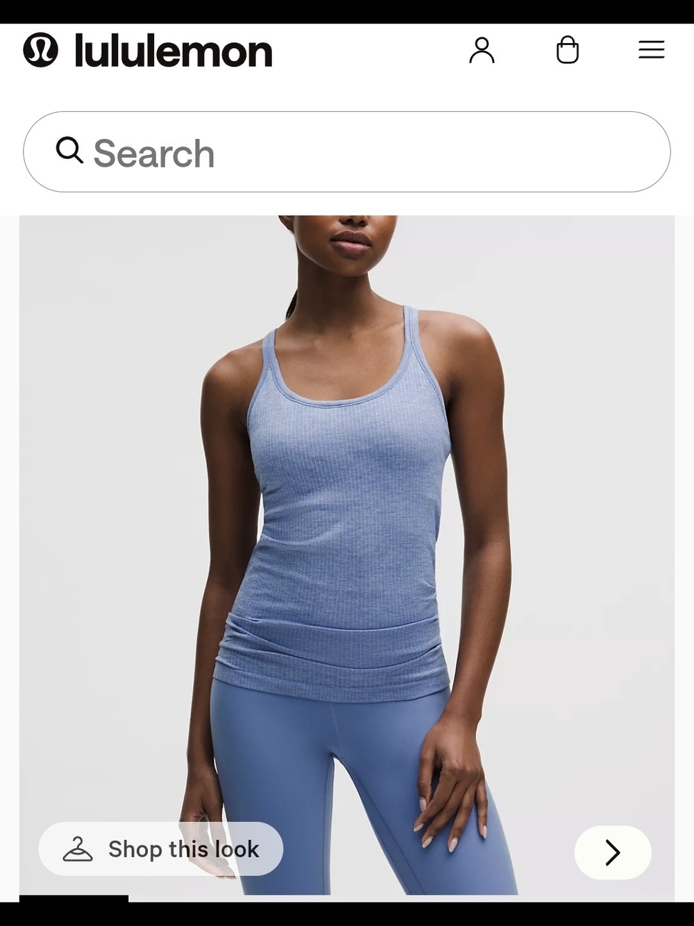 Lululemon Ebb To Street Prep Blue Size 10 Like New Ribbed Tank Top